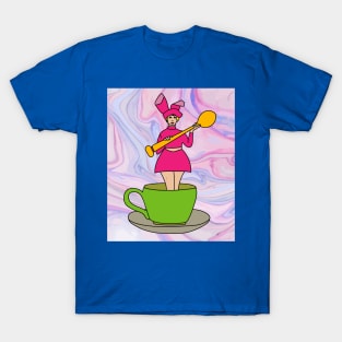 Coffee Cup Bathing Drinking Crazy T-Shirt